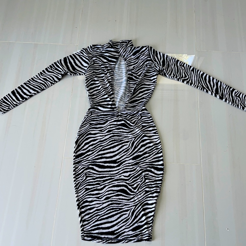Zebra print midi dress